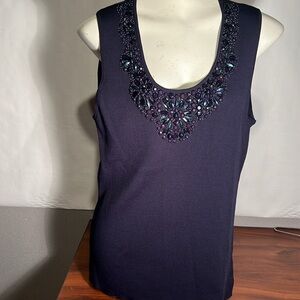 Ruby rd.,1X, navy beaded shell